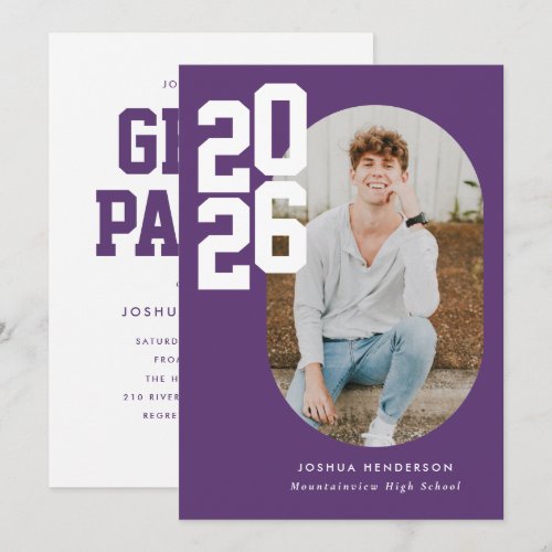 Bold Type Graduation Photo Announcement Invitation