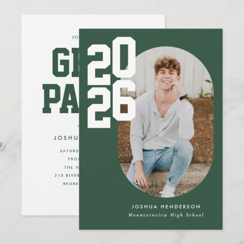 Bold Type Graduation Photo Announcement Invitation