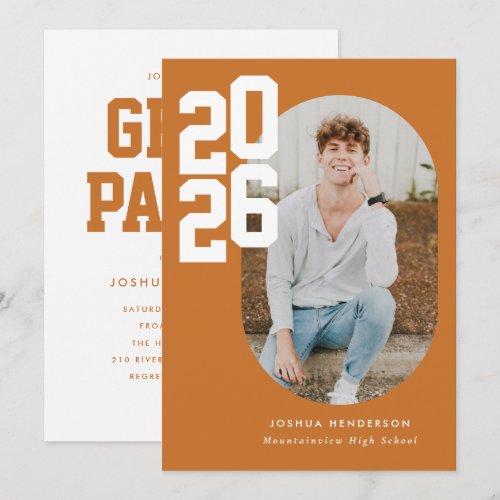 Bold Type Graduation Photo Announcement Invitation
