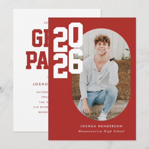 Bold Type Graduation Photo Announcement Invitation