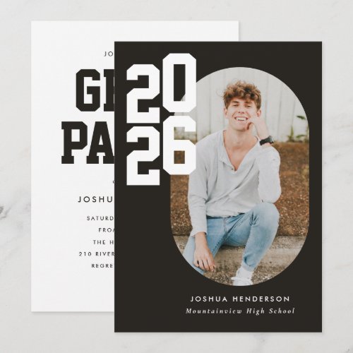 Bold Type Graduation Photo Announcement Invitation