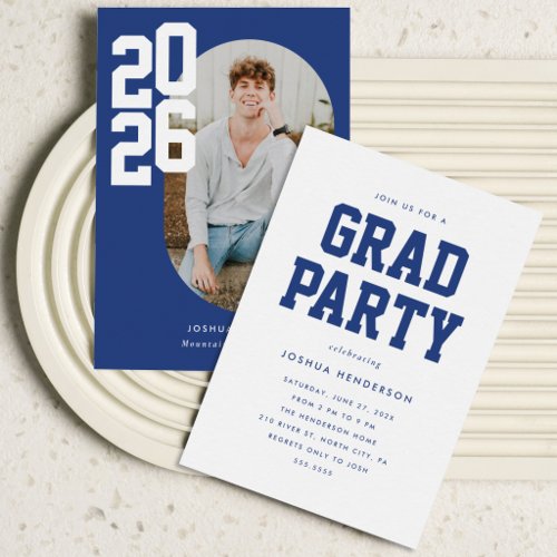 Bold Type Graduation Photo Announcement Invitation