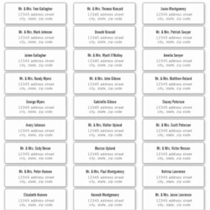 Bold Type Guest Address Labels
