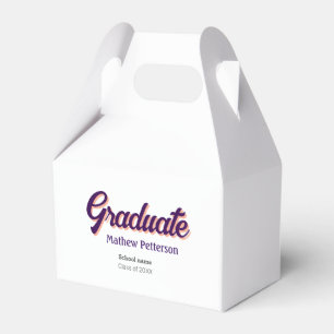 Bold type simple black classy modern graduation favor boxes