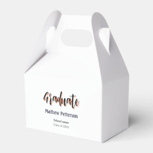 Bold type simple black classy modern graduation favor boxes