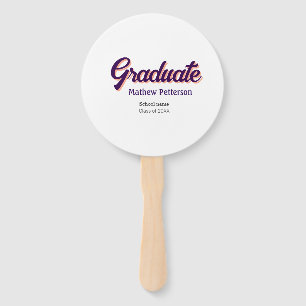 Bold type simple black classy modern graduation hand fan
