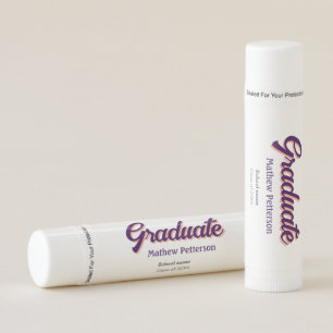 Bold type simple black classy modern graduation lip balm