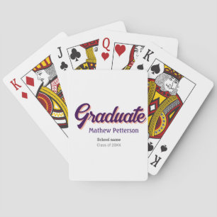 Bold type simple black classy modern graduation poker cards