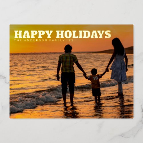BOLD TYPE TEMPLATE TEXT Happy Holidays Gold Photo