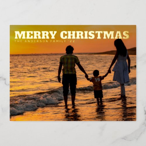 BOLD TYPE TEMPLATE TEXT Merry Christmas Gold Photo