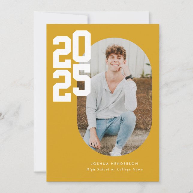Bold Type Yellow 2026 Photo Graduation  Announcement (Front)