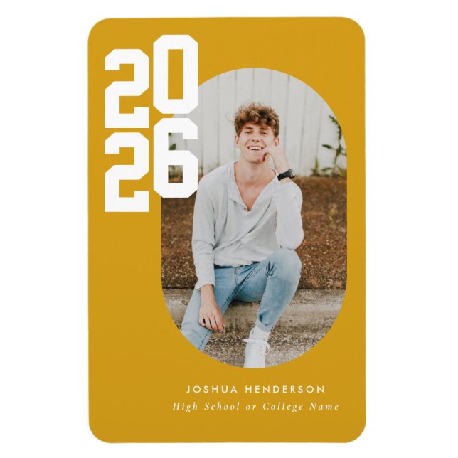 Bold Type Yellow Graduation Flexible Photo Magnet (Vertical)