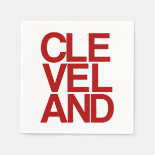 Bold Typographic Cleveland Souvenir Paper Napkins