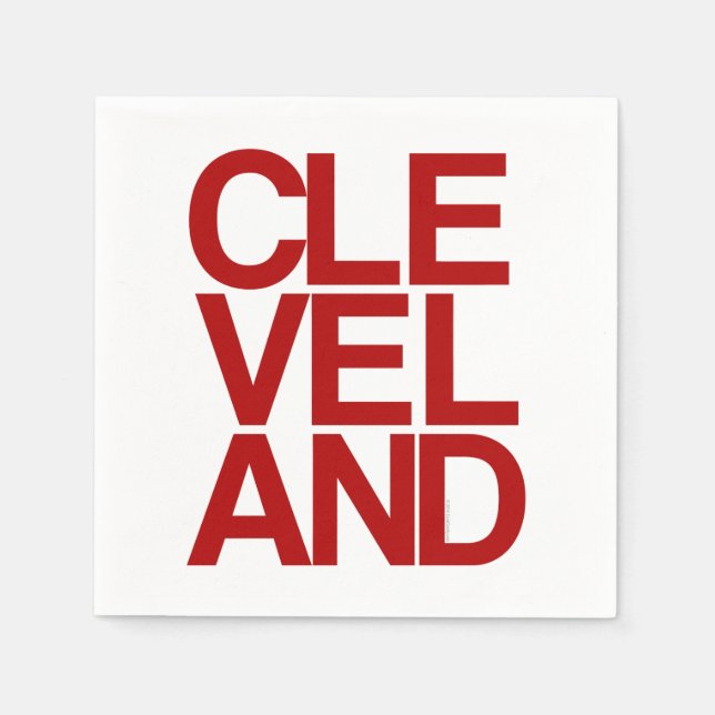Bold Typographic Cleveland Souvenir Paper Napkins (Front)