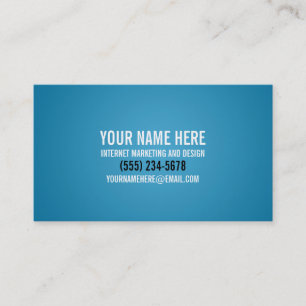 Bold Typographic Cyan Business Card