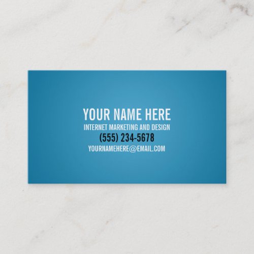 Typography Cool Cyan Business Card