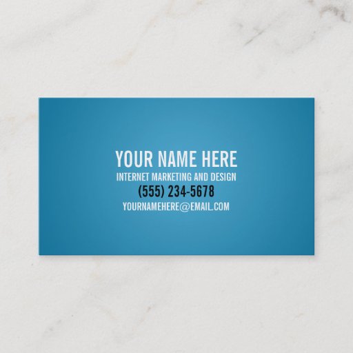 Customizable Typography Cool Cyan Business Card