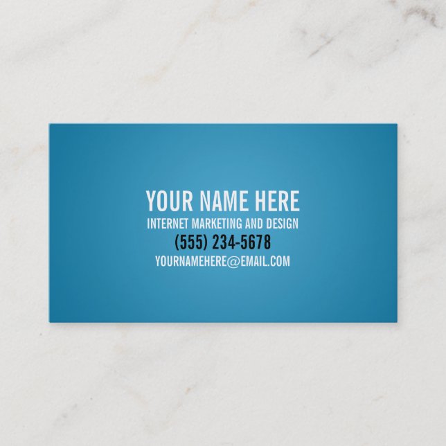 Bold Typographic Cyan Business Card (Front)