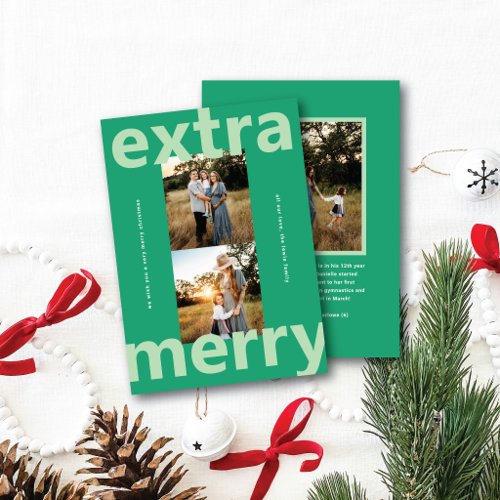 Bold Typographic Modern Merry Christmas Photo Holiday Card