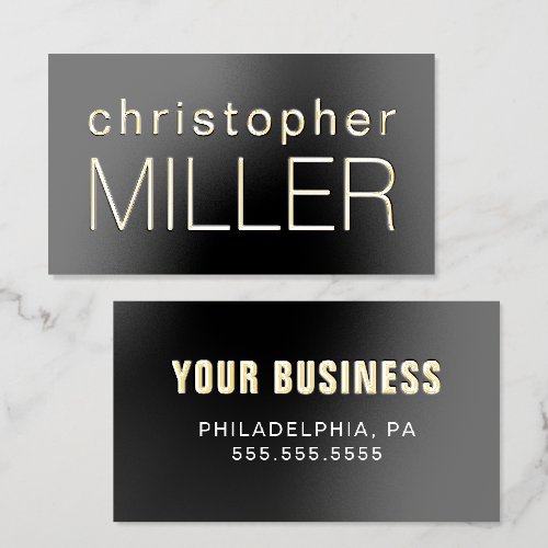 Bold Typography and Contemporary Professional Foil Business Cards