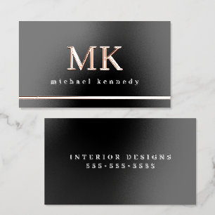 Bold Typography and Contemporary Professional Foil Spot Gloss Business Cards