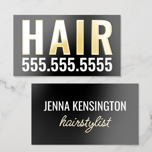 Bold Typography and Contemporary Professional Foil Spot Gloss Business Cards
