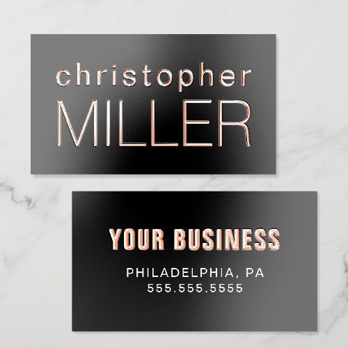 Bold Typography and Contemporary Professional Foil Spot Gloss Business Cards