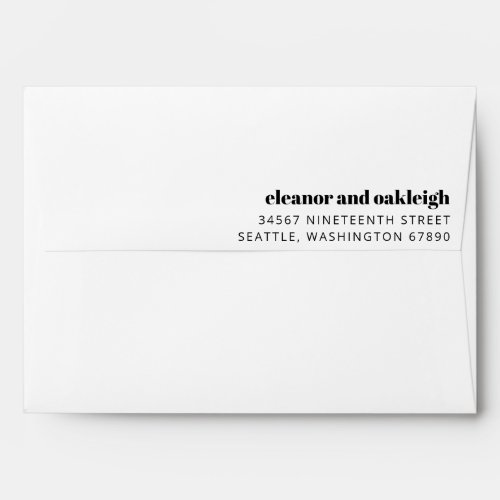 Bold Typography Basic White Modern Wedding Envelope