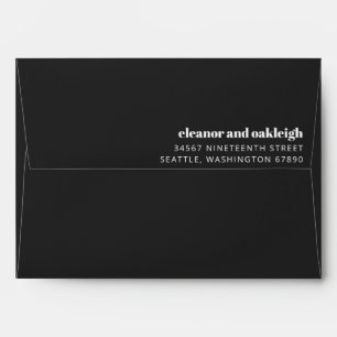 Bold Typography Black and White Return Address Envelope