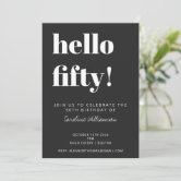 Black and White Bold Typography 53rd birthday Invi Invitation
