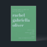 Bold Typography Blue and Green Modern Bat Mitzvah Invitation<br><div class="desc">Bold Typography Blue and Green Modern Bat Mitzvah Invitation</div>