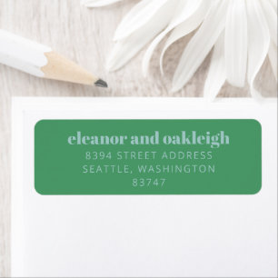 Bold Typography Bright Green Blue Modern Address Label