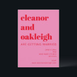 Bold Typography Bright Pink and Red Modern Wedding Invitation<br><div class="desc">Bold Typography Bright Pink and Red Modern Wedding Invitation</div>