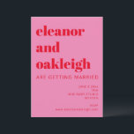 Bold Typography Bright Pink and Red Modern Wedding Invitation<br><div class="desc">Bold Typography Bright Pink and Red Modern Wedding Invitation</div>