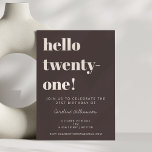 Bold Typography Brown Modern 21st Birthday Party Invitation<br><div class="desc">This personalized birthday invitation features bold,  modern typography in a rich brown tone with ivory cream text. Customize the name,  date,  time,  and location to match your celebration details. A polished option for milestone birthdays with a modern,  minimalist aesthetic. Perfect for 21st birthday parties,  cocktail celebrations,  or evening gatherings.</div>