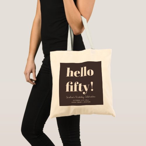 Bold Typography Brown Modern 50th Birthday Custom