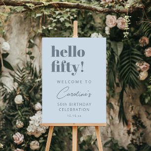 Bold Typography Cool Blue Modern Birthday Welcome Foam Board