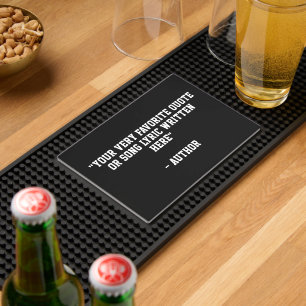 Bold typography create your own bar mat