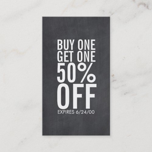 Bold Typography Discount Coupon Chalkboard