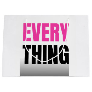 Bold Typography Gift Bag-Pink Black Modern Bag
