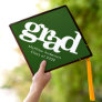 Bold typography green simple modern graphic name graduation cap topper