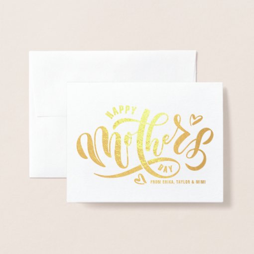 Bold Typography Happy Mother's Day Photo Foil Card Zazzle