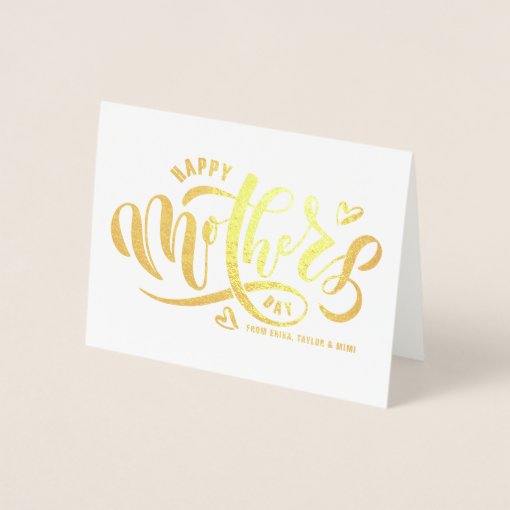 Bold Typography Happy Mother's Day Photo Foil Card Zazzle