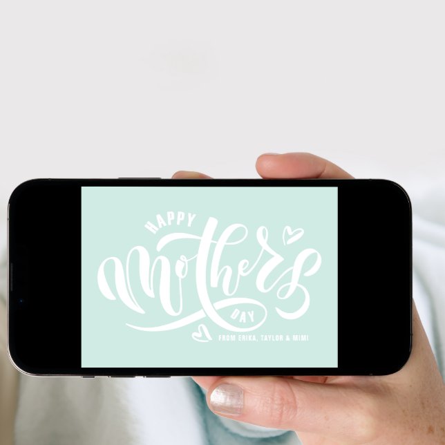 Bold Typography Happy Mother's Day Photo Holiday Card (Front Digital)