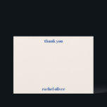 Bold Typography Ivory Blue Custom Cute Bat Mitzvah Thank You Card<br><div class="desc">Bold Typography Ivory Blue Custom Cute Bat Mitzvah Thank You Card</div>