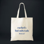 Bold Typography Ivory Blue Custom Cute Bat Mitzvah Tote Bag<br><div class="desc">Bold Typography Ivory Blue Custom Cute Bat Mitzvah Tote Bag</div>