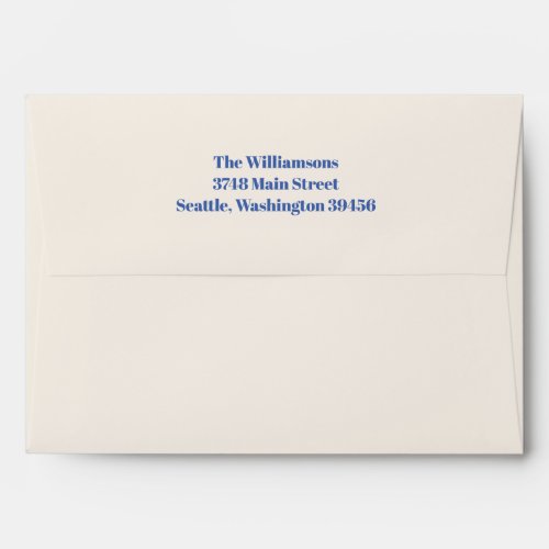 Bold Typography Ivory Blue Modern 50th Birthday  Envelope