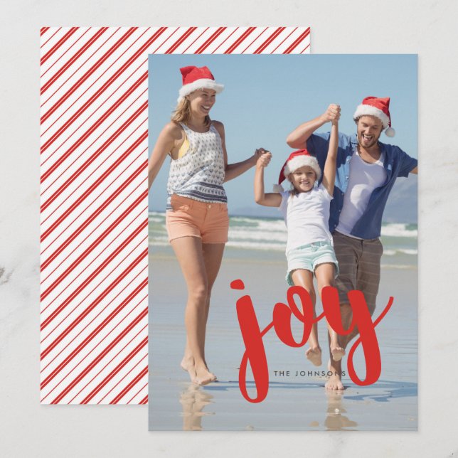 Bold Typography Joy Photo Holiday Card (Front/Back)
