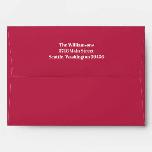 Bold Typography Magenta Red Ivory Modern Birthday Envelope