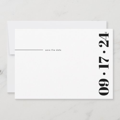 Bold Typography Minimalist Modern Black White  Save The Date